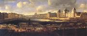 French school View of Paris with the Louvre (mk05) oil painting on canvas